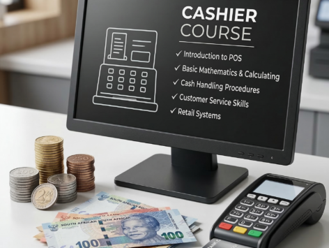 A picture of a POS system with some bank notes