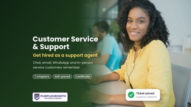 Customer Service and Support course: smiling support agent with a headset